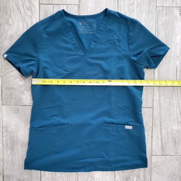 FIGS‎ Technical Collection V Neck Scrub Top Women's Size XS Teal Green PO 3119 - Picture 4 of 6